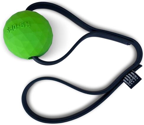 Dog Ball Tug with Handle Biotug Fetch Toy - Rubber Reward Toys - Large Dogs Durable Indestructible Aggressive Chewers pitbull dobermann rottweiler shepherd (LG/XL, Tiger Orange) in Saudi Arabia
