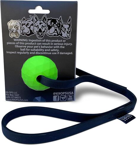 Dog Ball Tug with Handle Biotug Fetch Toy - Rubber Reward Toys - Large Dogs Durable Indestructible Aggressive Chewers pitbull dobermann rottweiler shepherd (LG/XL, Tiger Orange) in Saudi Arabia