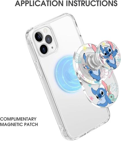 Cute Magnetic Socket, Phone Grip Compatible with MagSafe, Wireless Charging Compatible,ExpandableCollapsible Mobile Phone Grip Stand,Compatible with iPhone 15/14/13/12Mini,Pro,Plus,Max in Saudi Arabia
