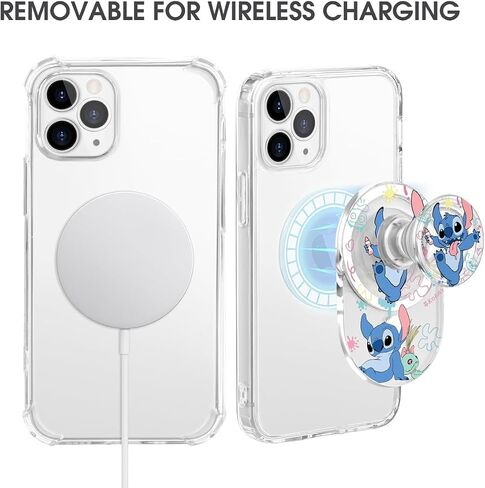 Cute Magnetic Socket, Phone Grip Compatible with MagSafe, Wireless Charging Compatible,ExpandableCollapsible Mobile Phone Grip Stand,Compatible with iPhone 15/14/13/12Mini,Pro,Plus,Max in Saudi Arabia
