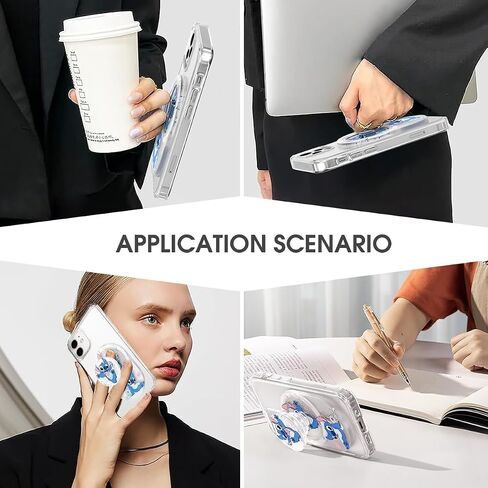 Cute Magnetic Socket, Phone Grip Compatible with MagSafe, Wireless Charging Compatible,ExpandableCollapsible Mobile Phone Grip Stand,Compatible with iPhone 15/14/13/12Mini,Pro,Plus,Max in Saudi Arabia