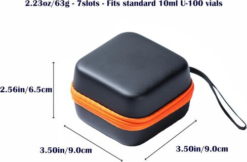 Insulin Fridge Holder Storage Case Organizer for Diabetics,8 Slots,Fit Storage Standard and Tall 10ml U-100 Vials,Black in Kuwait