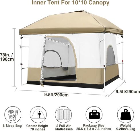 خيمة تخييم مربعة مقاس 10 × 10 بوصة من ريدكامب تحول المظلة المنبثقة، خيمة خارجية بأرضية كاملة (المظلة/المأوى غير متضمن) in Kuwait