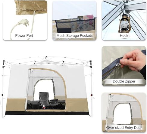 خيمة تخييم مربعة مقاس 10 × 10 بوصة من ريدكامب تحول المظلة المنبثقة، خيمة خارجية بأرضية كاملة (المظلة/المأوى غير متضمن) in Kuwait