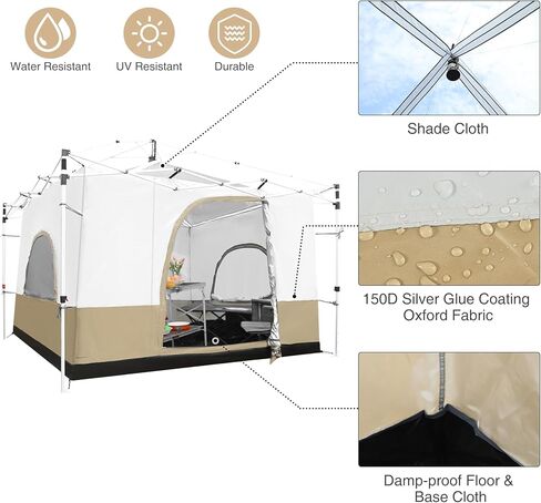 خيمة تخييم مربعة مقاس 10 × 10 بوصة من ريدكامب تحول المظلة المنبثقة، خيمة خارجية بأرضية كاملة (المظلة/المأوى غير متضمن) in Kuwait