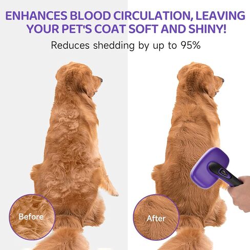 3PCS Dog Brush Kit for Dogs, Cats & Small Animals. Self-Cleaning Slicker Brush for Short & Long Hair, Haired Breeds, Dual-Sided Undercoat Rake, Bath Brush. Safe Steel Pins, Ideal for Most Pets. Purple in Saudi Arabia