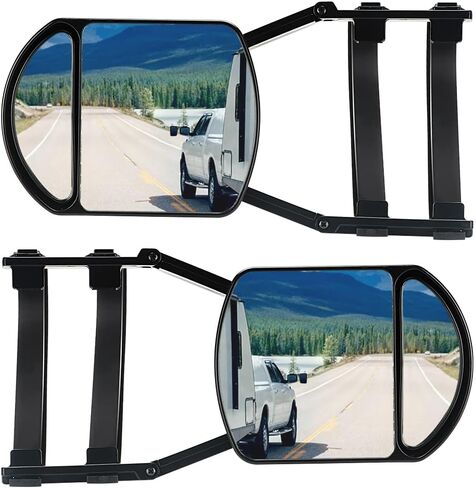 Piclafe Mirror Extenders For Towing, Universal Clip-on Towing Mirrors 360 Degree Adjustable Extension Mirrors for Towing Trailer Truck, 2pcs in Kuwait