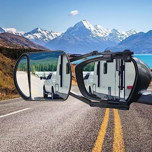 Piclafe Mirror Extenders For Towing, Universal Clip-on Towing Mirrors 360 Degree Adjustable Extension Mirrors for Towing Trailer Truck, 2pcs in Kuwait