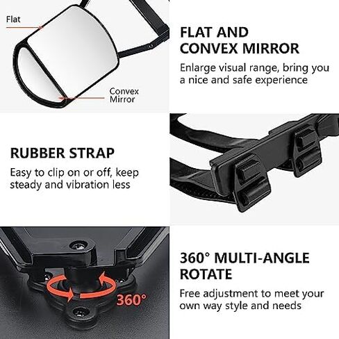Piclafe Mirror Extenders For Towing, Universal Clip-on Towing Mirrors 360 Degree Adjustable Extension Mirrors for Towing Trailer Truck, 2pcs in Kuwait