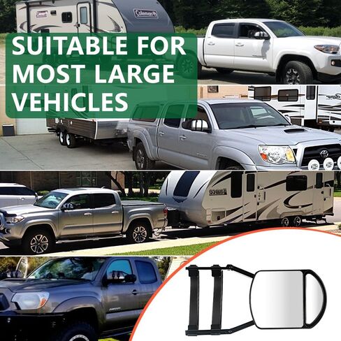 Piclafe Mirror Extenders For Towing, Universal Clip-on Towing Mirrors 360 Degree Adjustable Extension Mirrors for Towing Trailer Truck, 2pcs in Kuwait
