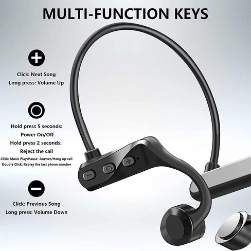 Bone Conduction Headphones, Open-Ear Headphones Bluetooth 5.3 Sport Headset with Mic, IPX5 Waterproof Sweatproof Lightweight Wireless Earphone for Running Cycling Driving Workouts in Saudi Arabia
