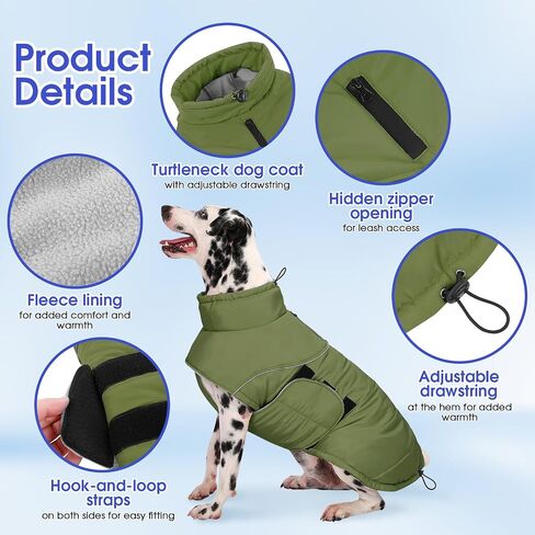 ASENKU Extra Warm Dog Coat, Dog Winter Coat with Fleece, Reflective Adjustable Dog Jacket with Zippered Leash Hole for Medium Dogs, Dog Clothes for Medium Sized Dog Dachshund Clothes (Pink,M) in Saudi Arabia