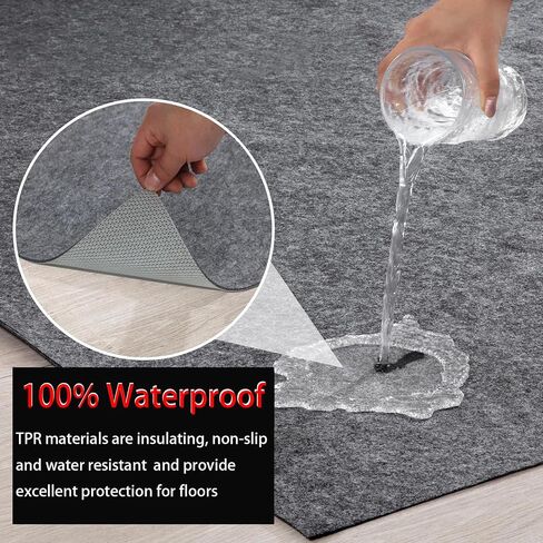 Waterproof Rug Pad, 4x6 ft Area Rug Non-Slip Carpet Pad, Non-Slip Rug Pads for All Floors and Finishes, Felt Pad for Hardwood Floors, Keeps Carpets in Place Soft and Safe in Kuwait