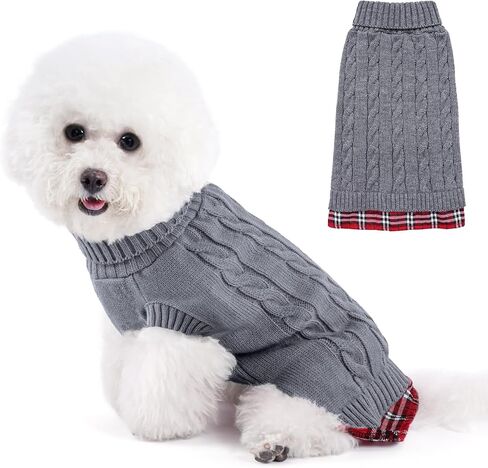 YUDODO Dog Sweater for Small Dogs Cartoon Antlers Knitted Puppy Sweater Pet Dog Striped Winter Clothes Warm Sweater for Yorkies Chihuahua(Medium,Black) in Saudi Arabia