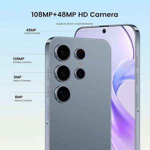 C24 Android Phones,8+256GB Unlocked Cell Phone,Android 14.0 Smartphone,108MP+48MP Camera,6800mAh Battery,7.0 inch HD Display,Dual SIM/Fingerprint Lock/Face ID/5G Phone/GPS-Purple in Saudi Arabia