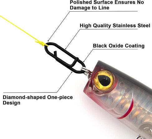 50-Pack Fishing Stealth Power Speed Clips, High Strength Stainless Steel Speed Clips for Fishing Lures Quick Change, Freshwater Saltwater Crankbait Popper Lures Quick Snap Connector Tackle in Saudi Arabia