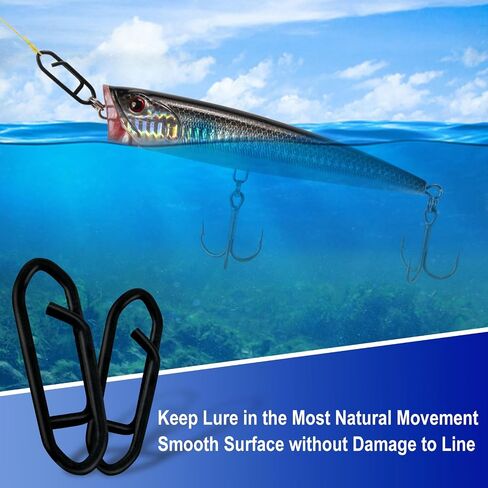 50-Pack Fishing Stealth Power Speed Clips, High Strength Stainless Steel Speed Clips for Fishing Lures Quick Change, Freshwater Saltwater Crankbait Popper Lures Quick Snap Connector Tackle in Saudi Arabia