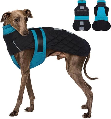 Greyhound Saluki Warm Dog Coat -Red,XXLarge- Waterproof Large Dog Winter Coat with Adjustable Bands,Water Resistant Dog Jacket,Dog Coat with Harness Hole,Dog Winter Jackets with Turtleneck in Saudi Arabia