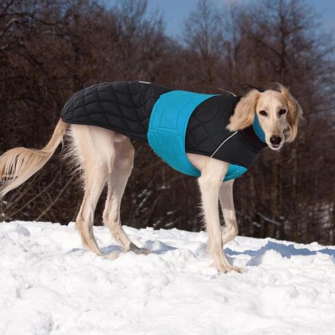 Greyhound Saluki Warm Dog Coat -Red,XXLarge- Waterproof Large Dog Winter Coat with Adjustable Bands,Water Resistant Dog Jacket,Dog Coat with Harness Hole,Dog Winter Jackets with Turtleneck in Saudi Arabia