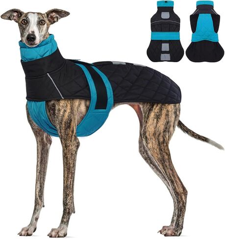 Greyhound Saluki Warm Dog Coat -Red,XXLarge- Waterproof Large Dog Winter Coat with Adjustable Bands,Water Resistant Dog Jacket,Dog Coat with Harness Hole,Dog Winter Jackets with Turtleneck in Saudi Arabia