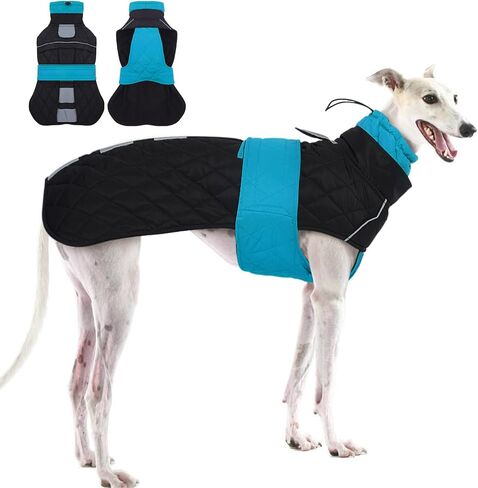 Greyhound Saluki Warm Dog Coat -Red,XXLarge- Waterproof Large Dog Winter Coat with Adjustable Bands,Water Resistant Dog Jacket,Dog Coat with Harness Hole,Dog Winter Jackets with Turtleneck in Saudi Arabia