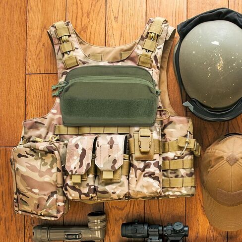 حقيبة AOUTACC الصغيرة التكتيكية MOLLE، الحقيبة الإدارية Molle، جيب منظم صغير بسحاب، حقيبة الصدر الصغيرة Molle للسترة التكتيكية ولوحة المنظم in Kuwait