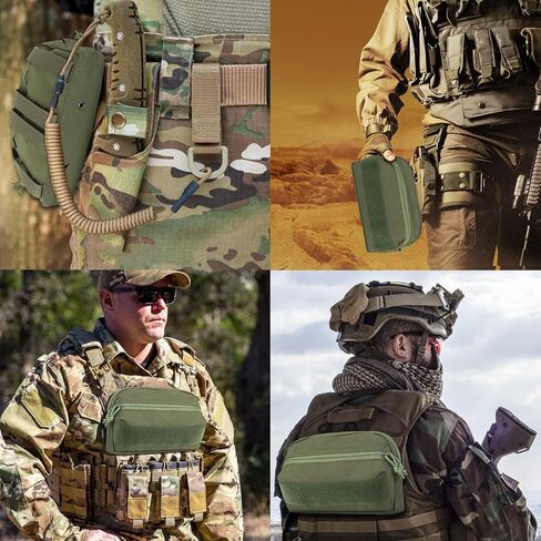 حقيبة AOUTACC الصغيرة التكتيكية MOLLE، الحقيبة الإدارية Molle، جيب منظم صغير بسحاب، حقيبة الصدر الصغيرة Molle للسترة التكتيكية ولوحة المنظم in Kuwait
