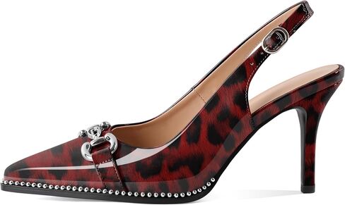 SAMMITOP Women Slingback High Heel Pumps Closed Pointed Toe Beaded Buckle Strap Slip On Stilettos 3.5 Inch Dress Pumps Shoes in Saudi Arabia