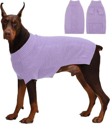 XXXL Dog Sweater, Halloween Dog Sweater for Extra Large Dogs Male Female, Dog Pullover Sweater, Big Dog Christmas Clothes, Holiday Pet Costumes for Husky, Golden Retriever, Doberman, Purple 3XL in Saudi Arabia