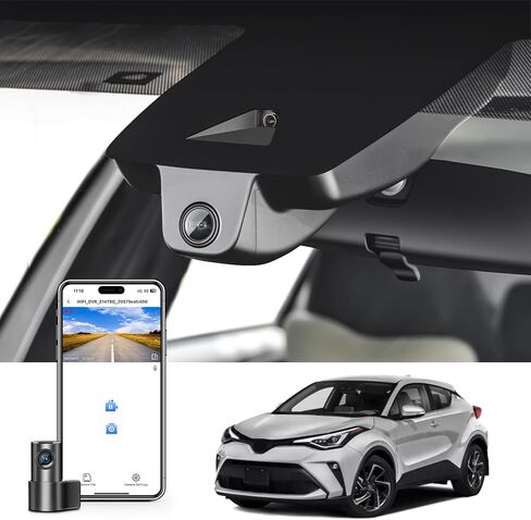 كاميرا داش كام أمامية 4K وخلفية 1080P مناسبة خصيصًا لسيارة Toyota C-HR 2021 2022 LE Limited XLE Nightshade (الموديل A)، مظهر OEM متكامل، فيديو 2160P UHD، تطبيق WiFi مدمج، سهل التركيب in Kuwait