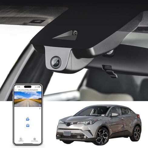 كاميرا داش كام أمامية 4K وخلفية 1080P مناسبة خصيصًا لسيارة Toyota C-HR 2021 2022 LE Limited XLE Nightshade (الموديل A)، مظهر OEM متكامل، فيديو 2160P UHD، تطبيق WiFi مدمج، سهل التركيب in Kuwait