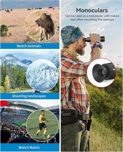 عدسة تليفوتوغرافي 18X من Evil Eye، عدسة تليفوتوغرافي عالية الدقة للهاتف المحمول مع حامل ثلاثي القوائم، عدسة BAK4 Prism/FMC، ملحق عدسة لأجهزة Android وiPhone وSamsung ومعظم الهواتف الذكية in Kuwait