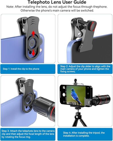 عدسة تليفوتوغرافي 18X من Evil Eye، عدسة تليفوتوغرافي عالية الدقة للهاتف المحمول مع حامل ثلاثي القوائم، عدسة BAK4 Prism/FMC، ملحق عدسة لأجهزة Android وiPhone وSamsung ومعظم الهواتف الذكية in Kuwait