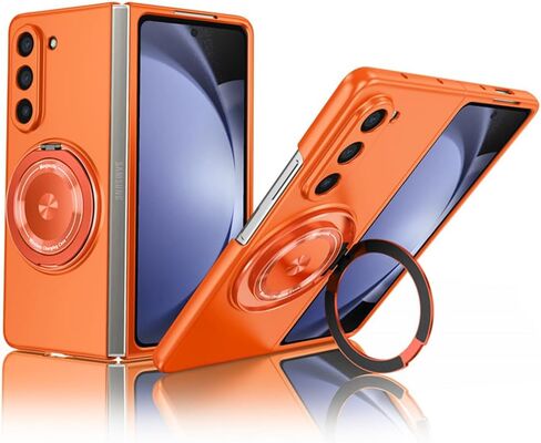 Compatible with Samsung Galaxy Z Fold 5,Magnetic Stand Ring Holder Shockproof Slim Cell Cover Protective,Phone Cover Case for Samsung Galaxy Z Fold 5 (Blue) in Saudi Arabia