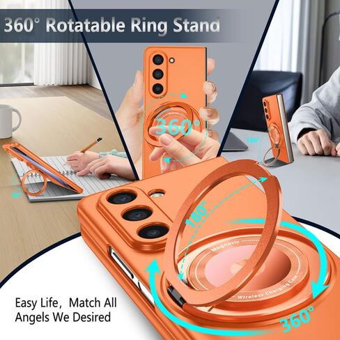 Compatible with Samsung Galaxy Z Fold 5,Magnetic Stand Ring Holder Shockproof Slim Cell Cover Protective,Phone Cover Case for Samsung Galaxy Z Fold 5 (Blue) in Saudi Arabia