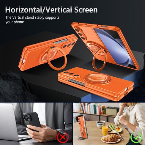 Compatible with Samsung Galaxy Z Fold 5,Magnetic Stand Ring Holder Shockproof Slim Cell Cover Protective,Phone Cover Case for Samsung Galaxy Z Fold 5 (Blue) in Saudi Arabia