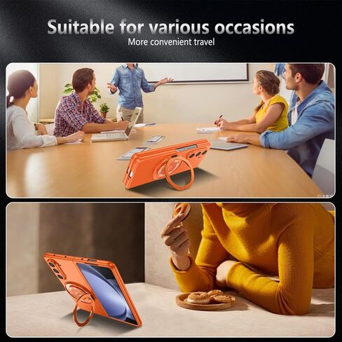 Compatible with Samsung Galaxy Z Fold 5,Magnetic Stand Ring Holder Shockproof Slim Cell Cover Protective,Phone Cover Case for Samsung Galaxy Z Fold 5 (Blue) in Saudi Arabia