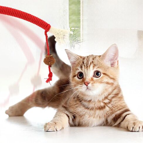 Cat Toy with Catnip,6pcs Cat String Sisal Rope Toy Cat Toys for Cats Kittens Teeth Cleaning and Dental Care,Interactive Cat Kicker Toy Kitten Toys for Bored Indoor Cats Kitty in Kuwait