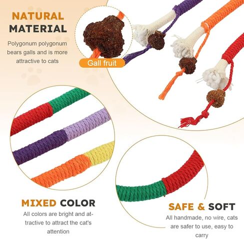 Cat Toy with Catnip,6pcs Cat String Sisal Rope Toy Cat Toys for Cats Kittens Teeth Cleaning and Dental Care,Interactive Cat Kicker Toy Kitten Toys for Bored Indoor Cats Kitty in Kuwait