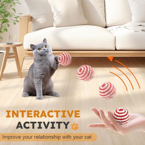 Cat Toy with Catnip,6pcs Cat String Sisal Rope Toy Cat Toys for Cats Kittens Teeth Cleaning and Dental Care,Interactive Cat Kicker Toy Kitten Toys for Bored Indoor Cats Kitty in Kuwait