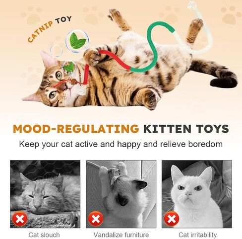 Cat Toy with Catnip,6pcs Cat String Sisal Rope Toy Cat Toys for Cats Kittens Teeth Cleaning and Dental Care,Interactive Cat Kicker Toy Kitten Toys for Bored Indoor Cats Kitty in Kuwait