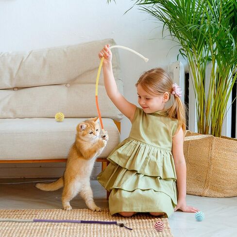 Cat Toy with Catnip,6pcs Cat String Sisal Rope Toy Cat Toys for Cats Kittens Teeth Cleaning and Dental Care,Interactive Cat Kicker Toy Kitten Toys for Bored Indoor Cats Kitty in Kuwait