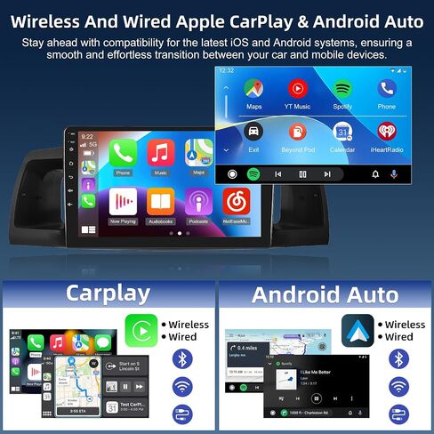 EKAT 4G+64G Android Car Stereo for Toyota Corolla EX 2007-2012 - 9 Inch HD Touch Screen Stereo with Wireless Carplay & Android Auto - 32 EQ DSP, WiFi, GPS, SWC, Split Screen + AHD Rear View Camera in Saudi Arabia