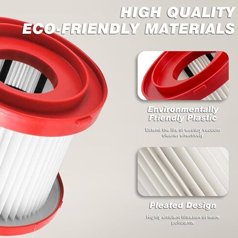 مرشح 49-90-1900 HEPA Wet Dry Filter Replacement for Milwaukee 49-90-1900 Cordless Vacuum 0780-20/0880-20 - 20 عبوة من 2 in Kuwait