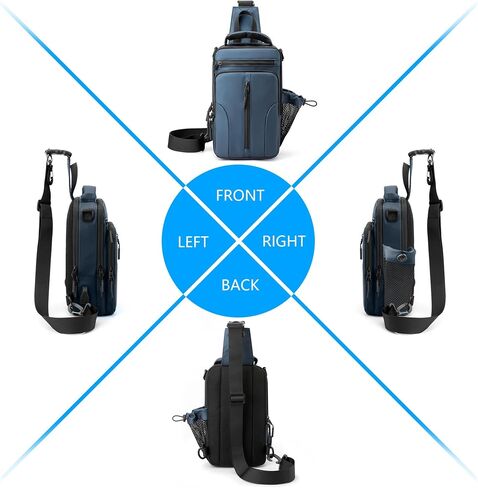 Crossbody Bags for Women Men, Sling Bag for Women, Crossbody Bag for Hiking Daypack, Small Backpack with Convertible Shoulder Strap (Blue) in Saudi Arabia