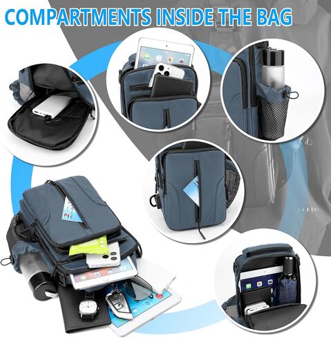 Crossbody Bags for Women Men, Sling Bag for Women, Crossbody Bag for Hiking Daypack, Small Backpack with Convertible Shoulder Strap (Blue) in Saudi Arabia