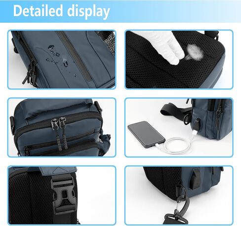 Crossbody Bags for Women Men, Sling Bag for Women, Crossbody Bag for Hiking Daypack, Small Backpack with Convertible Shoulder Strap (Blue) in Saudi Arabia