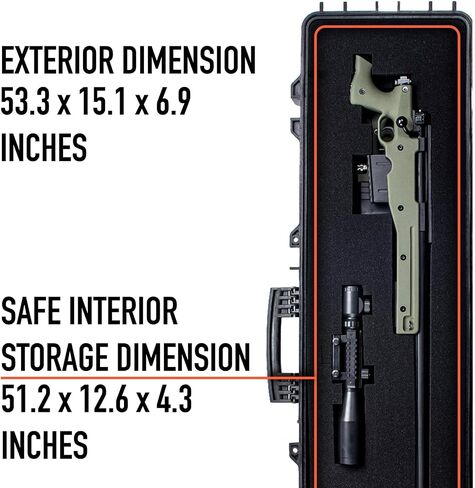 Rifle Case, Mil-Spec, 3 Layer Pick and Pluck Cube Foam 43~54.3 in,4~6 latches,IP67 in Saudi Arabia
