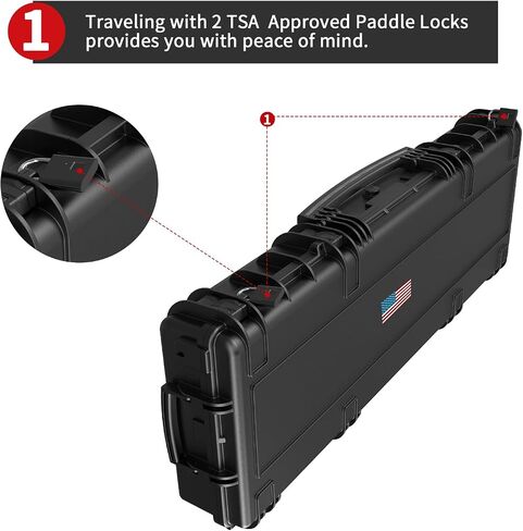 Rifle Case, Mil-Spec, 3 Layer Pick and Pluck Cube Foam 43~54.3 in,4~6 latches,IP67 in Saudi Arabia