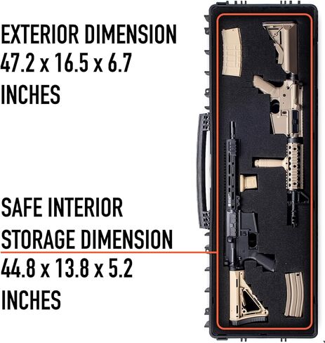 Rifle Case, Mil-Spec, 3 Layer Pick and Pluck Cube Foam 43~54.3 in,4~6 latches,IP67 in Saudi Arabia